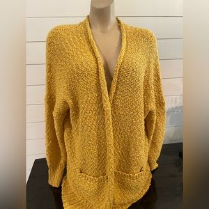 Plus size mustard knit Cardigan